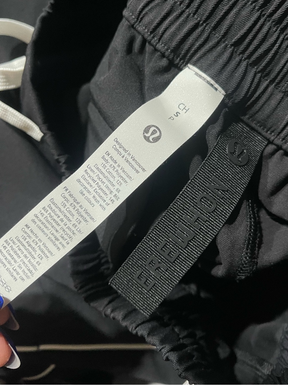 lululemon athletica Black Track Joggers with White Trim - Picture 6 of 6